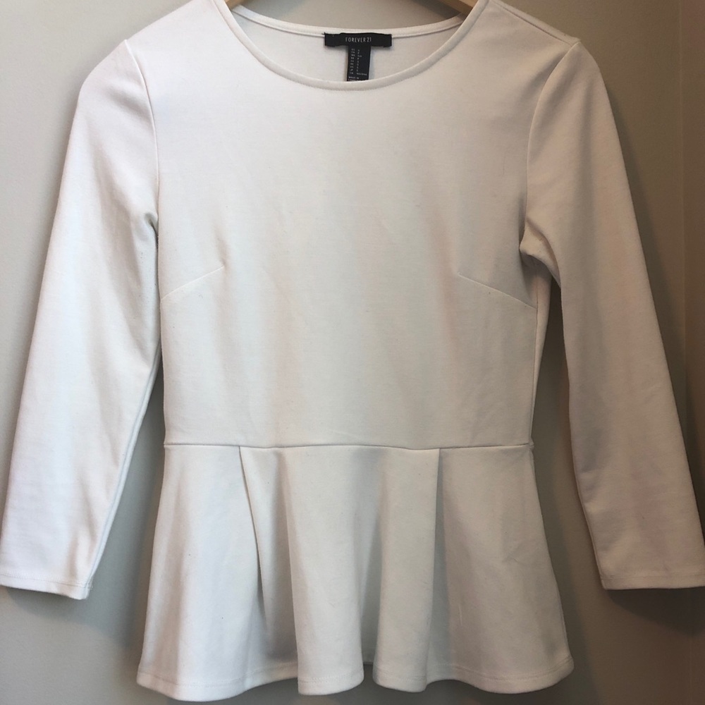 Forever 21 white peplum top